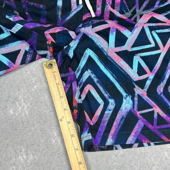 Zipcode Est 1992 Shorts Mens Size XL Black & Purple Geometric Print Cotton Chino - Picture 8 of 10